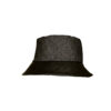 Black denim and faux leather bucket hat